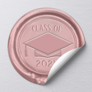 Rose Gold Graduation Cap Class Of 202x Wax Seal by myinvitation at Zazzle