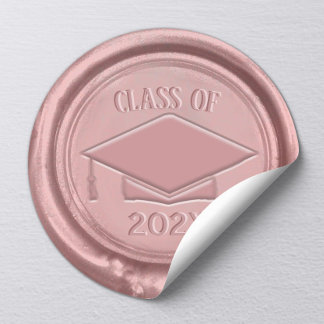 Rose Gold Graduation Cap Class of 202X Wax Seal