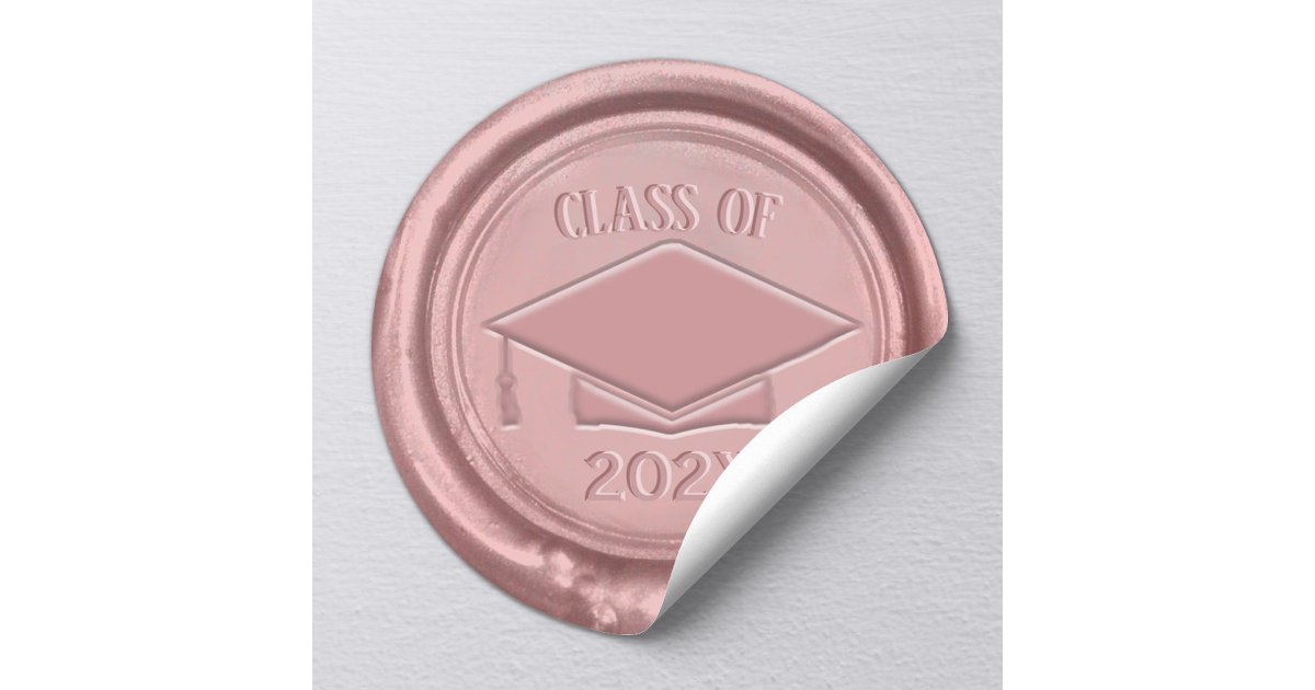 Rose Gold Graduation Cap Class of 202X Wax Seal | Zazzle