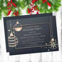 Rose Gold Gray Corporate Christmas Party