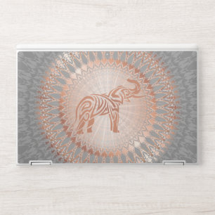 Rose Gold Gray Elephant Mandala HP Laptop Skin