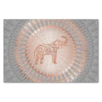 Rose Gold Gray Elephant Mandala Tissue Paper