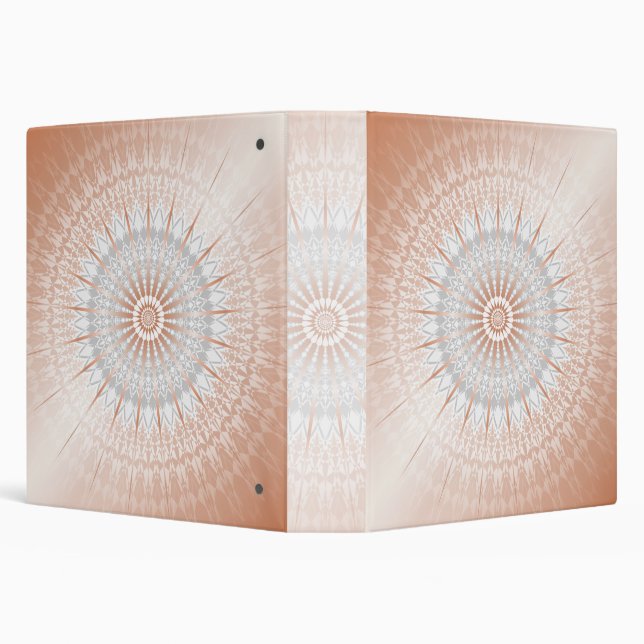 Rose Gold Gray Mandala 3 Ring Binder (Background)
