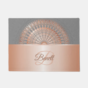 Rose Gold Gray Mandala Doormat