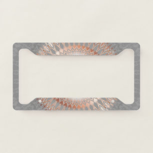 Rose Gold Gray Mandala License Plate Frame