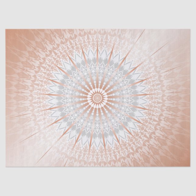 Rose Gold Gray Mandala Tissue Paper (Front)