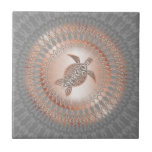 Rose Gold Gray Turtle And Mandala Ceramic Tile at Zazzle