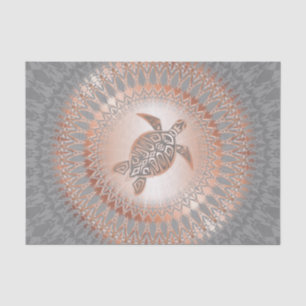 Rose Gold Gray Turtle And Mandala Tissue Paper