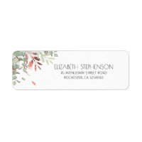 Rose Gold Greenery Elegant Label