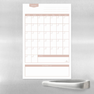 Rose gold grocery calendar magnet magnetic dry erase sheet