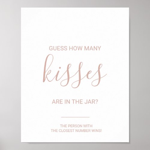Rose Gold Guess How Many Kisses Game  Poster