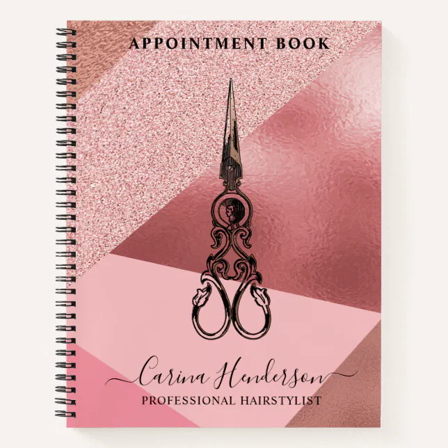 Rose Gold Hair Appointment Book Zazzle
