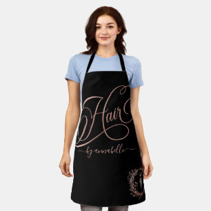 Rose Gold Hair Logo  Apron