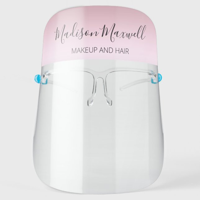 Rose Gold Hair Stylist Logo Face Shield (Front)