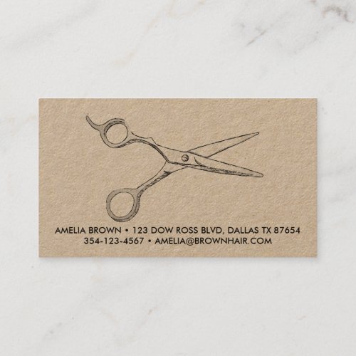 Rose Gold Hair Stylist Scissors Modern Barber Business Card