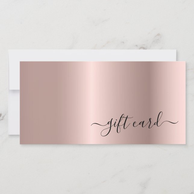Rose Gold Hair Stylist Script Gift Certificate (Front)