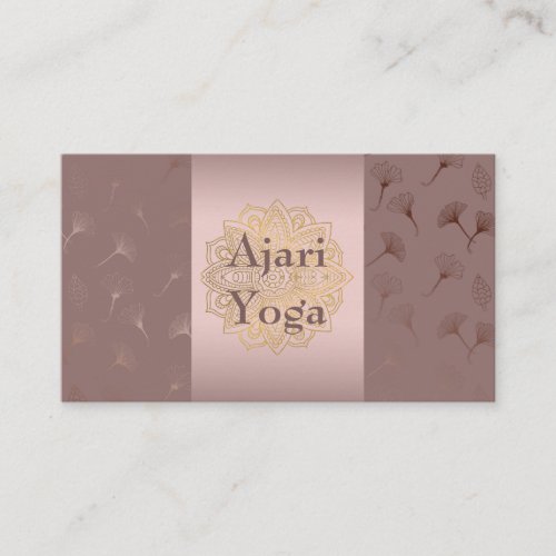 Rose Gold Hand Drawn Floral Yoga Instructor Business Card