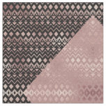 Rose Gold Hand Drawn Tribal Aztec Geometric Fabric