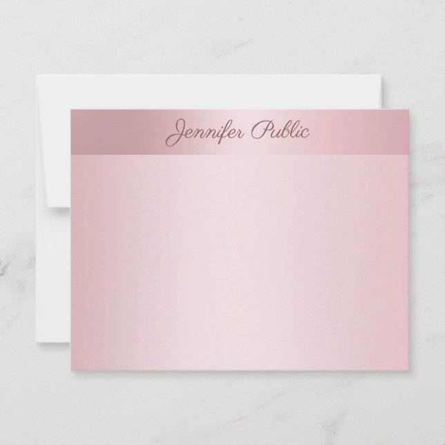 Rose Gold Handwriting Script Name Text Template (Front)