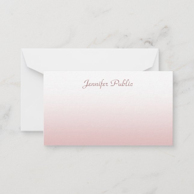 Rose Gold Handwritten Script Elegant Template (Front)