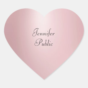 Rose Gold Handwritten Script Elegant Template Heart Sticker