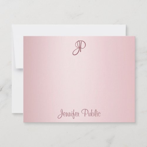 Rose Gold Handwritten Script Monogram Template