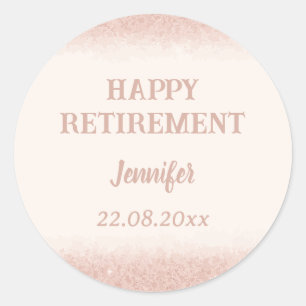 Rose Gold Happy Retirement Classic Round Sticker