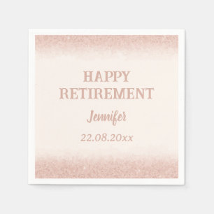 Rose Gold Happy Retirement  Napkins