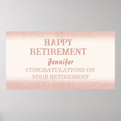 Rose Gold Happy Retirement Party