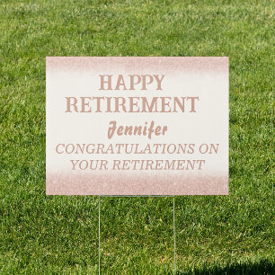 Rose Gold Happy Retirement Party Sign