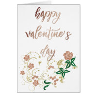 Rose Gold Happy Valentine's Day Card