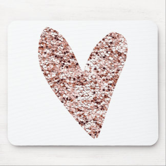 Rose Gold Heart Clipart Cute Heart Glitter Designs Mouse Pad