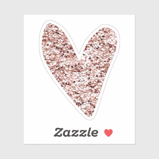 Rose Gold Heart Clipart Cute Heart Glitter Designs Sticker (Sheet)