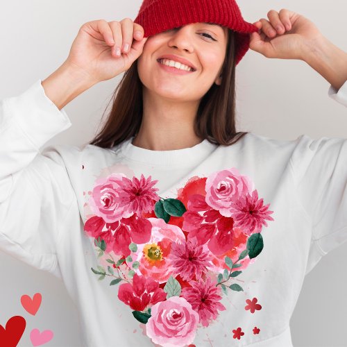 Rose gold Heart Love Valentines day Women Sweatshirt