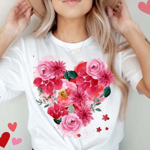 Rose gold Heart Love Valentines day Women T_Shirt