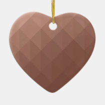 Rose gold heart romantic chic geometric ceramic ornament