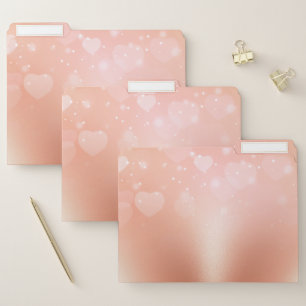 Rose Gold Hearts File Folder