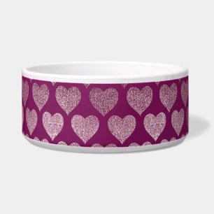 Rose Gold Hearts Glitter Pattern Bowl