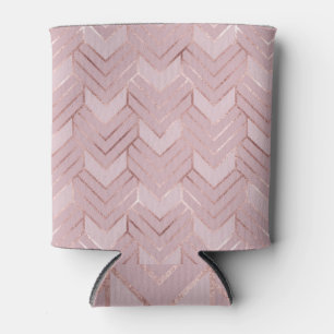 Rose Gold Hearts Glitter Pattern. Can Cooler