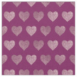 Rose Gold Hearts Glitter Pattern Fabric