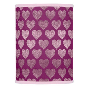 Rose Gold Hearts Glitter Pattern Lamp Shade