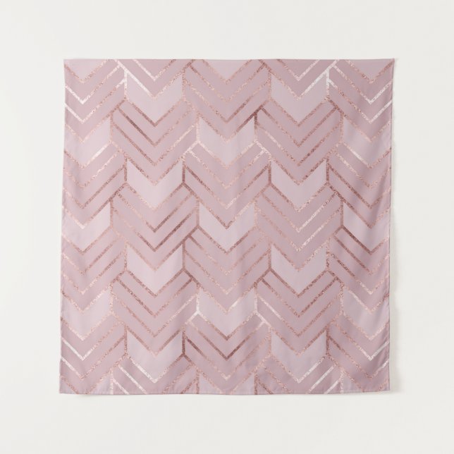 Rose Gold Hearts Glitter Pattern. Tapestry (Front)