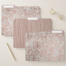 Rose Gold Henna Inspired File Folders