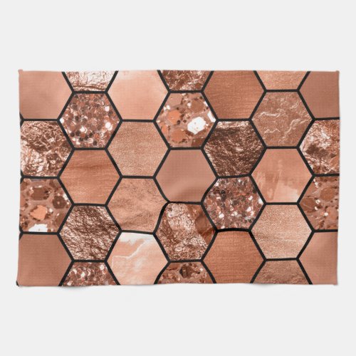 Rose gold hexaglam kitchen towel