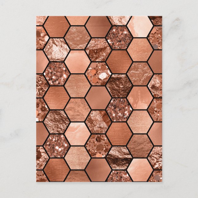 Rose gold hexaglam postcard (Front)