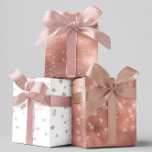 Rose Gold Holiday Snowflakes Christmas Wrapping Paper Sheets<br><div class="desc">This design may be personalized by choosing the Edit Design option. You may also transfer onto other items. Contact me at colorflowcreations@gmail.com or use the chat option at the top of the page if you wish to have this design on another product or need assistance with this design. See more...</div>