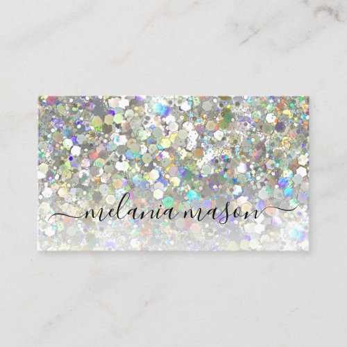 Rose Gold Holographic Glitter Makeup Hair Elegant  Business Card