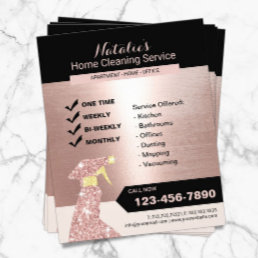 Rose Gold Home Cleaning House Keeping Service Flyer