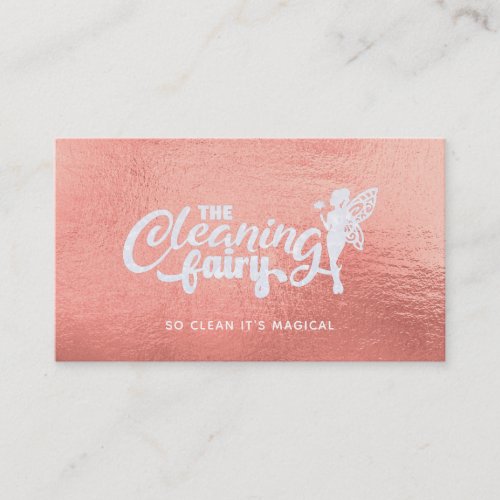 Rose Gold House Cleaning Business Cards