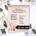 Rose Gold House Cleaning Service Housekeeping Flyer<br><div class="desc">Home Cleaning Service Pink Rose Gold Glitter Housekeeping Flyers.</div>